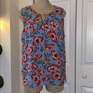 Blue Floral Polyester Shell, size XL